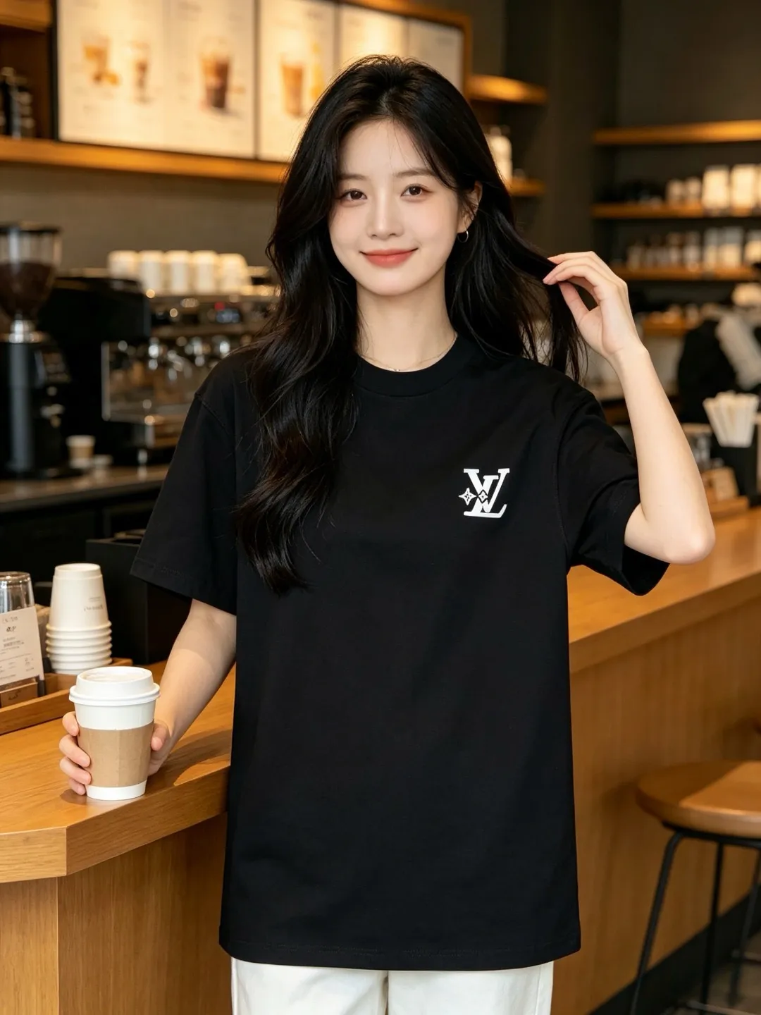Louis Vuitton/Louis Vuitton star small label LV embroidered logo short sleeves
